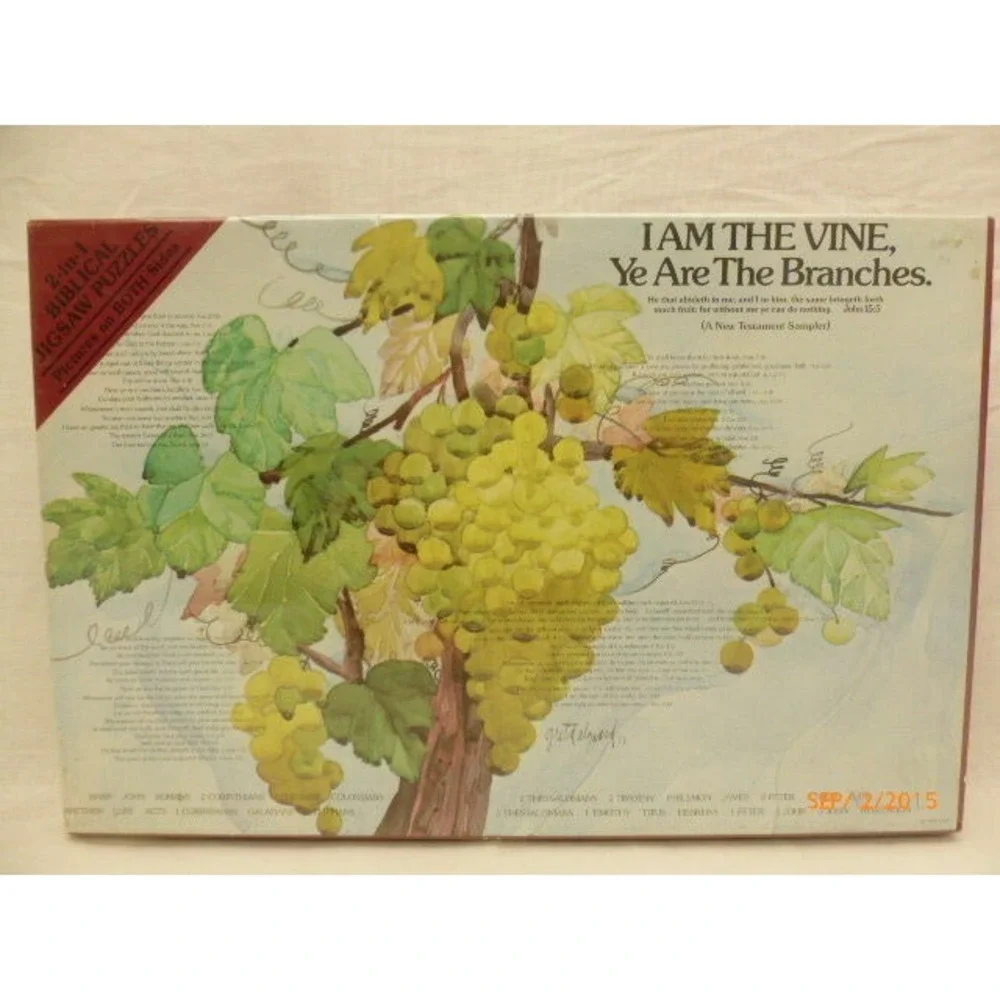 Biblical Jigsaw‎ Puzzle 2 Sided Holy Land/I am The Vine Ye Are The Branches NEW